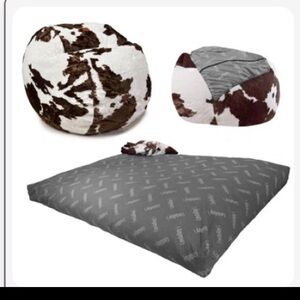 Faux Fur Pillow - Brown and White